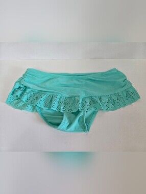 Turquoise Ruffle Bikini Bottoms Size Medium